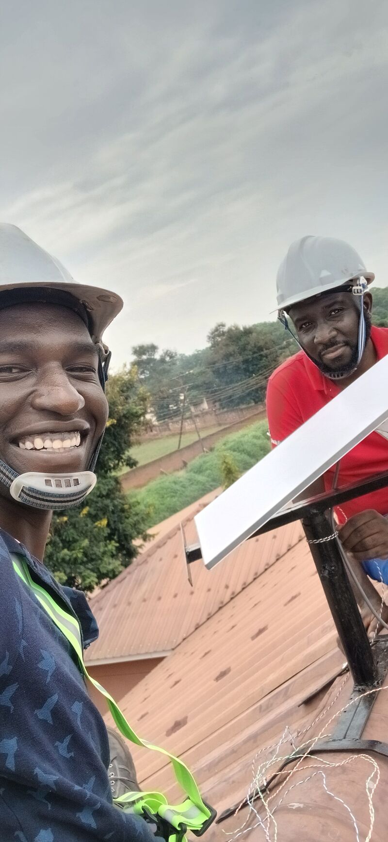 Starlink installation on rooftop
