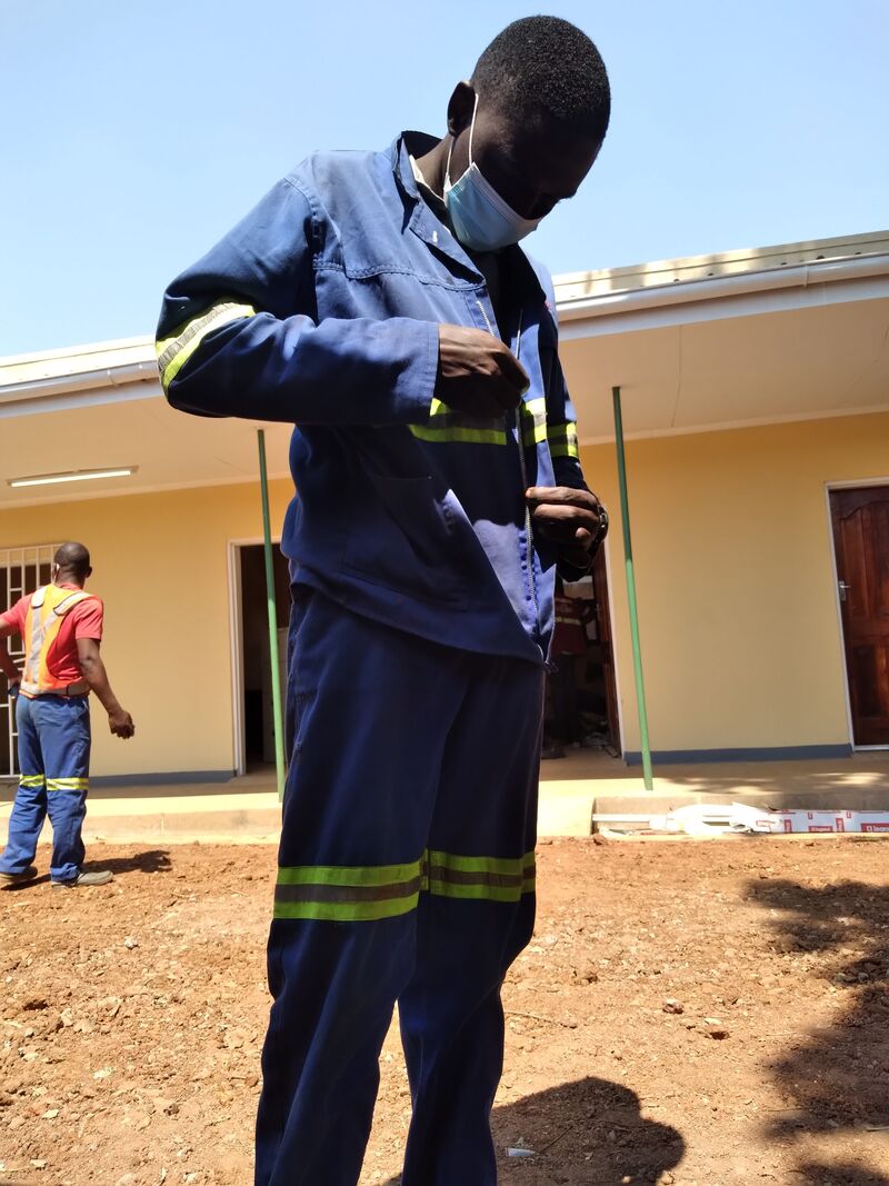 Gearing up in workwear on site