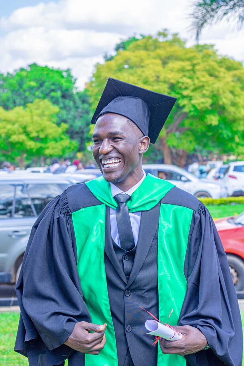 Martin Mzumara celebrating graduation